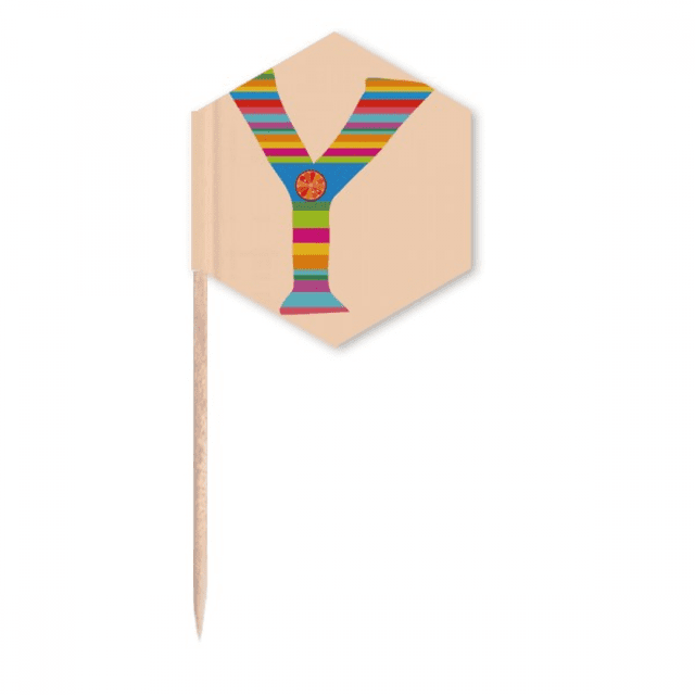 Y Alphabet Orange Fruit Cute Pattern Toothpick Flags Cupcake Picks Party Celebration