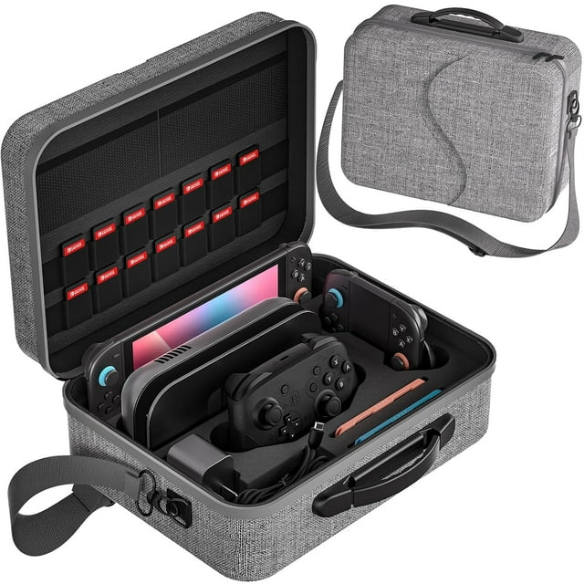 Étui de Voyage Rigide Portable pour Nintendo Switch 2 avec 18 Fentes pour Cartes de Jeu, Sac Étanche à Protection Complète pour Accessoires de Jeu