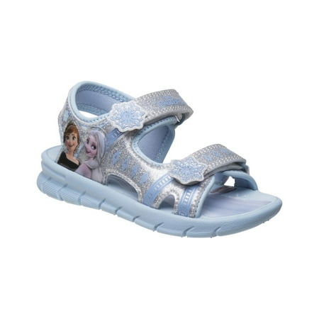 Disney Girl Frozen II Hook and Loop open-toe toddler sport sandals - Silver, 7
