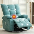 thumbnail image 1 of Swivel Rocker Recliner Chair with Heat and Massage&Adjustable Footrest for Elderly Adults,360° Swivel Rocking Sofa with Handrail and Backrest &Cup Holders Overstuffed Cushion for Back Pain Relief, 1 of 7