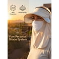 thumbnail image 5 of Deago Womens Wide Brim Sun Hat with Detachable Face Cover & Neck Flap Ponytail Outdoor UV Protection Visor Hat for Garden Fishing Hiking, 5 of 8