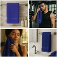thumbnail image 4 of SupremePlus Luxury 550 GSM 16" x 27" 100% Ring Spun Cotton Hand Towels, Navy Blue 12 Count, 4 of 8