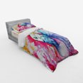 thumbnail image 3 of Fish Duvet Cover Set, Watercolor Fauna Paint Grunge Vivid Brushstrokes and Splashes Nautical Concept, Bedding Set with Shams and Fitted Sheet, 3 Sizes, by Ambesonne, 3 of 3