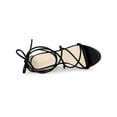 thumbnail image 4 of BLISSFUL STEP Women's Strappy Heel Lace Up Stiletto Heels Sandals Black 6, 4 of 7