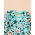 thumbnail image 6 of KIMI BEAR Newborn Baby Girls One-piece Swimsuit 3-6 Months Bathing Suit Ruffle Long Sleeves Floral Beach Wear UPF 50+ Rash Guard Swimwear with Hat 2pcs Green, 6 of 10