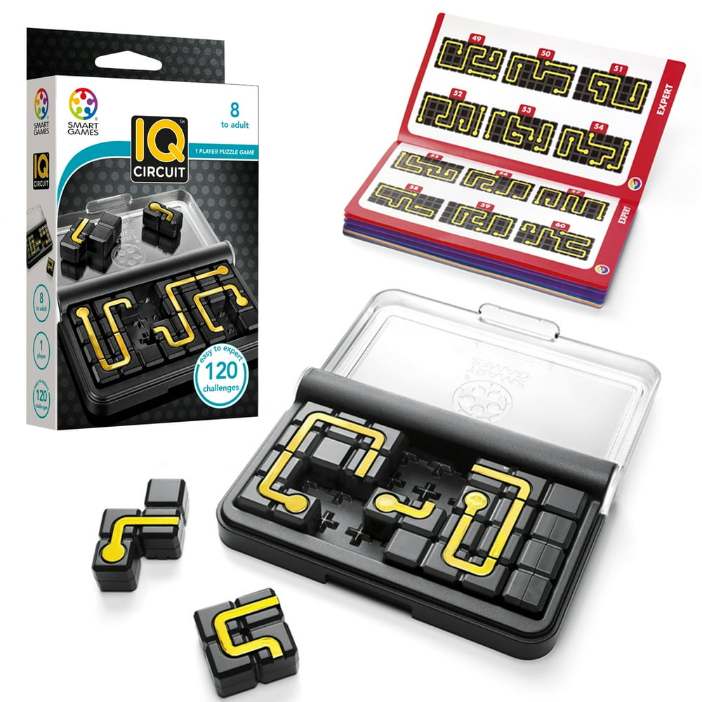 SmartGames IQ Circuit Portable Travel Game with 120 Challenges for Ages ...