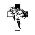 thumbnail image 2 of Estatua de crucifijo de para colgar en la pared, decoración negra única de Jesús, estatuilla de cruz de pared tallada para sala de, 2 of 9