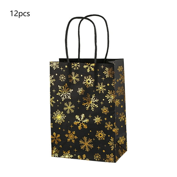 TanSiDing 12pcs Festive Santa Claus Printed Tote Bag, Reusable Holiday Party Favor Bag, Gift Packaging for Christmas Candy Exchange & Decoration Storage