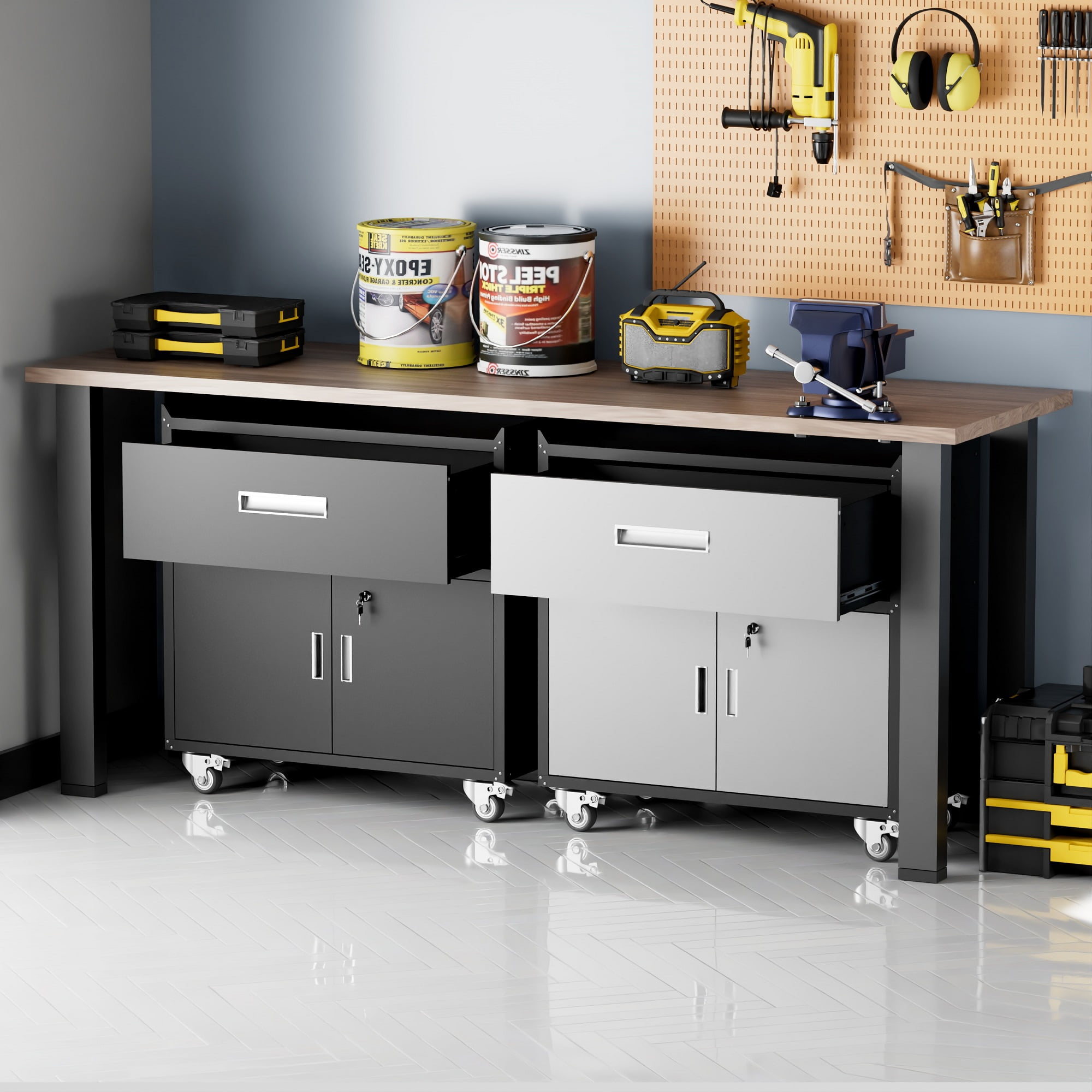 Haus Quick-Release Snap Rail Garage Organizer, 59-Piece Storage