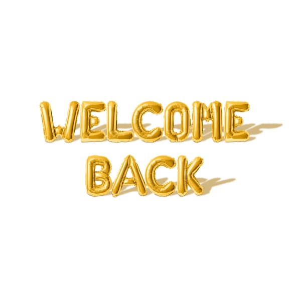 Letter Balloons - WELCOME BACK 16" Inch Alphabet Letters Foil Mylar Balloon Housewarming Party Banner (Gold)