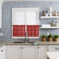 thumbnail image 6 of Christmas Showflake Kitchen Curtains and Valances Set, Bohemia Stripe Red Rod Pocket Window Valance 18 Inch Window Curtain Panels for Living Room Bedroom Laundry, 27.5x36in, 3 Pieces, 6 of 7