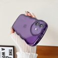 thumbnail image 4 of for iPhone 11 Case (2019 6.1"),Cute Clear Love Case,with Love-Heart Camera Frame Wavy Edge Transparent Full Protective Soft TPU Shockproof Phone Cases Cover for Women Girls Purple, 4 of 14