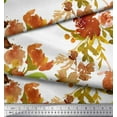 thumbnail image 2 of Soimoi Moss Georgette Fabric Flower & Leaves Watercolor Printed Craft Fabric by the Yard 42 Inch Wide, 2 of 3