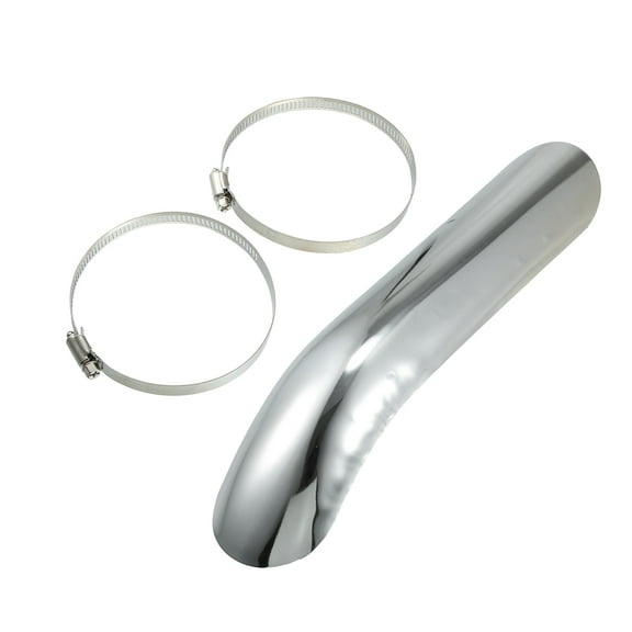 Unique Bargains Universal Motorcycle Exhaust Muffler Pipe Heat Shield Curved 265x55mm Silver Tone 1 Set