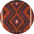 thumbnail image 1 of Ahgly Company Indoor Round Contemporary Reddish Brown Oriental Area Rugs, 7' Round, 1 of 6