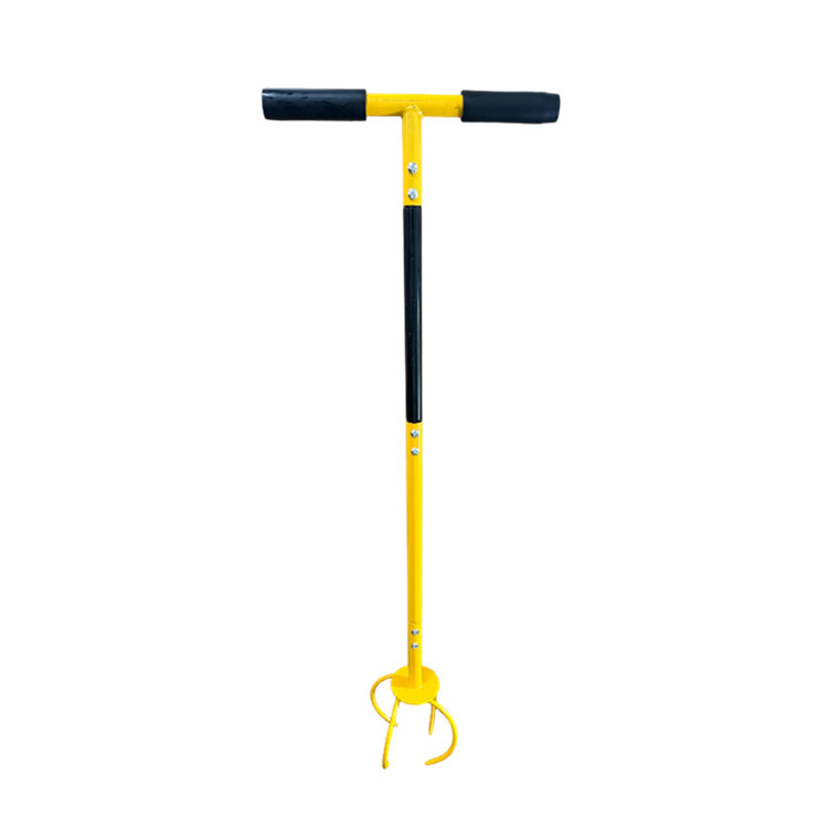 Garden Soil Grabber & Aerator Tool – Heavy-Duty Iron Lawn Aerator & Soil Loosener with T-Handle, Detachable Design for Back Pain Relief, Ideal for Lawn Care & Garden Bed Preparation