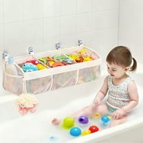 Durable Bath Toy Storage Holder with 3 Compartments and Large Openings, Perfect for Organizing Kids' Bath Toys in the Bathtub