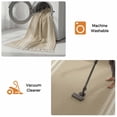 thumbnail image 5 of Beige Striped Hallway Runner Rug 2'x6',Farmhouse Luxurious White Stripes Modern Abstract Art Entryway Rug with Tassels,Woven Cotton Laundry Room Rugs Long Carpet for Bathroom Sink Foyer Bedroom, 5 of 9