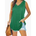 thumbnail image 3 of V Neck Tank Tops for Women Loose Fit Sleeveless Top Summer Clothes Dark green XXXL, 3 of 6