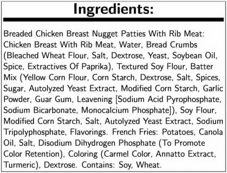Banquet Basic Chicken Nuggets and Fries 4.85oz (PACK OF 12)