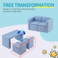 thumbnail image 4 of YYEAN –Sofa, 2-in-1 Double Set Sofa Convert to Table & 2 Chairs, Couch Armrest Chair with Storage Box -Sky Blue, 4 of 9