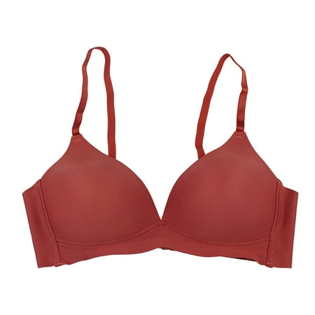 

AIYUQ.U Women s Glossy Underwear With No Steel Ring Large Chest Small And Breathable Thin Nylon Gathered And Adjusted Bra