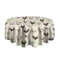 thumbnail image 5 of Beige Chicken Sketch Pattern Round Tablecloth 60"x60",Wrinkle Wipeable Table Cloth for Kitchen Dining Room Picnic Patio Party, 5 of 6