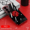 thumbnail image 1 of Magnetic Case for Samsung Galaxy S23 Plus, Electroplated Frame Clear Rotate Ring Holder Kickstand Slim Thin Fit Cover Support Car Mount All-Inclusive Lens Protection Anti-Yellowing Case,Red, 1 of 10