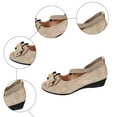 thumbnail image 5 of Rokment Women's Bow Wedge Strappy Ballet Flat for Ladies 2026 Spring Fall Suede Fashion Casual Pointed Toe Low Heel Slip on Dress Shoes C Size 9.5, 5 of 7
