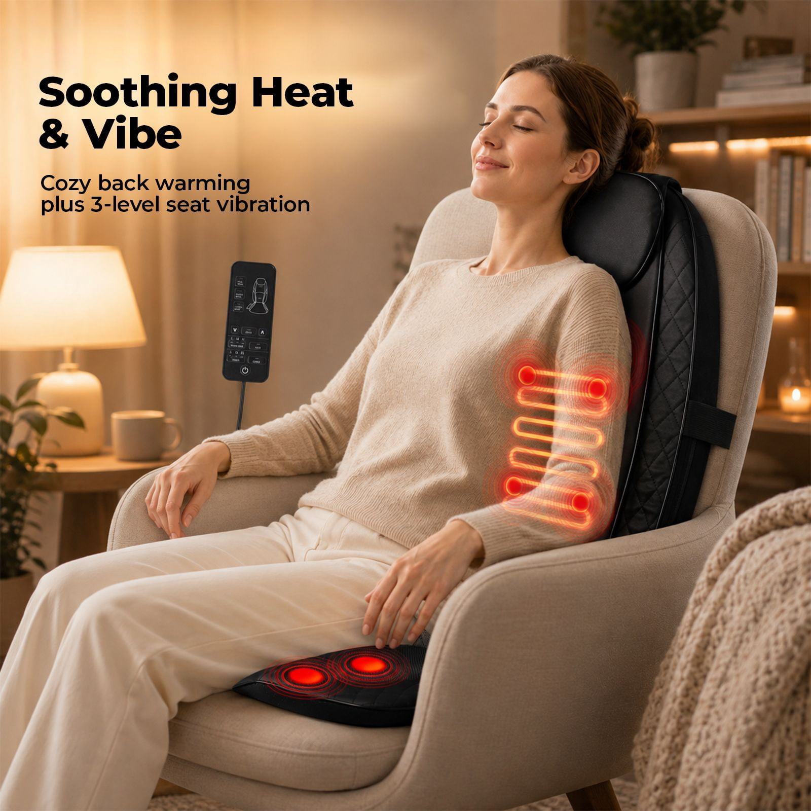 Alvantor Back Massagers with Heat, Gifts for Men, Women, Electric Deep Tissue Kneading Full Body Massage Chair for Back Pain, Home, Office Use