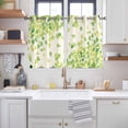thumbnail image 2 of Green Leaves Kitchen Curtains Window Panels, Gradient Spring Plants Rustic Botanical Insulated Window Treatment Curtain, Grommet Curtains for Bedroom/Living Room/Bathroom, 2 Piece 52"Wx45"L, 2 of 8