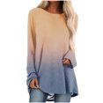 thumbnail image 2 of Idoravan Fashion Womens Casual Printing Pullover Tops Clearance Round Neck Long Sleeve Loose T-Shirt, 2 of 5