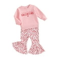 thumbnail image 2 of Douhoow 2Pcs Toddler Baby Girls Valentine's Day Sets 12M 18M 24M 3Y 4Y Long Sleeve Red Sweatshirt Heart Print Pants, 2 of 9