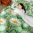 thumbnail image 4 of Castle Fairy Green Flowers Leaves Twin Bedding Sets,Spring Garden Bedding Comforter Set, 4 of 8