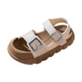 thumbnail image 4 of Viluyesy Girls Sandals Open Toe Buckle Soft Sole Non Slip Summer Beach Shoes for Kids White Size 7 Toddler, 4 of 8