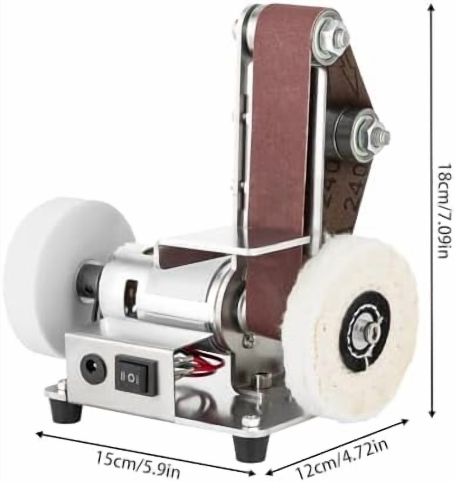 Belt Sander - Electric Bench Grinder Sanding Machine, 7 Adjustable Table Top Grinder Polisher Buffer for DIY Craft Woodworking Stained Glass Jewelry Making