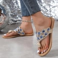 thumbnail image 5 of Norvail Ladies Flat Bottomed Beach Rhinestone Lightweight Casual Buckle Toe Sandals Flip Flops, Wide Foot Sandals For Women Dressy, Breathable Sparkly Clip Toe Design For Summer Going Out Shoes, 5 of 7
