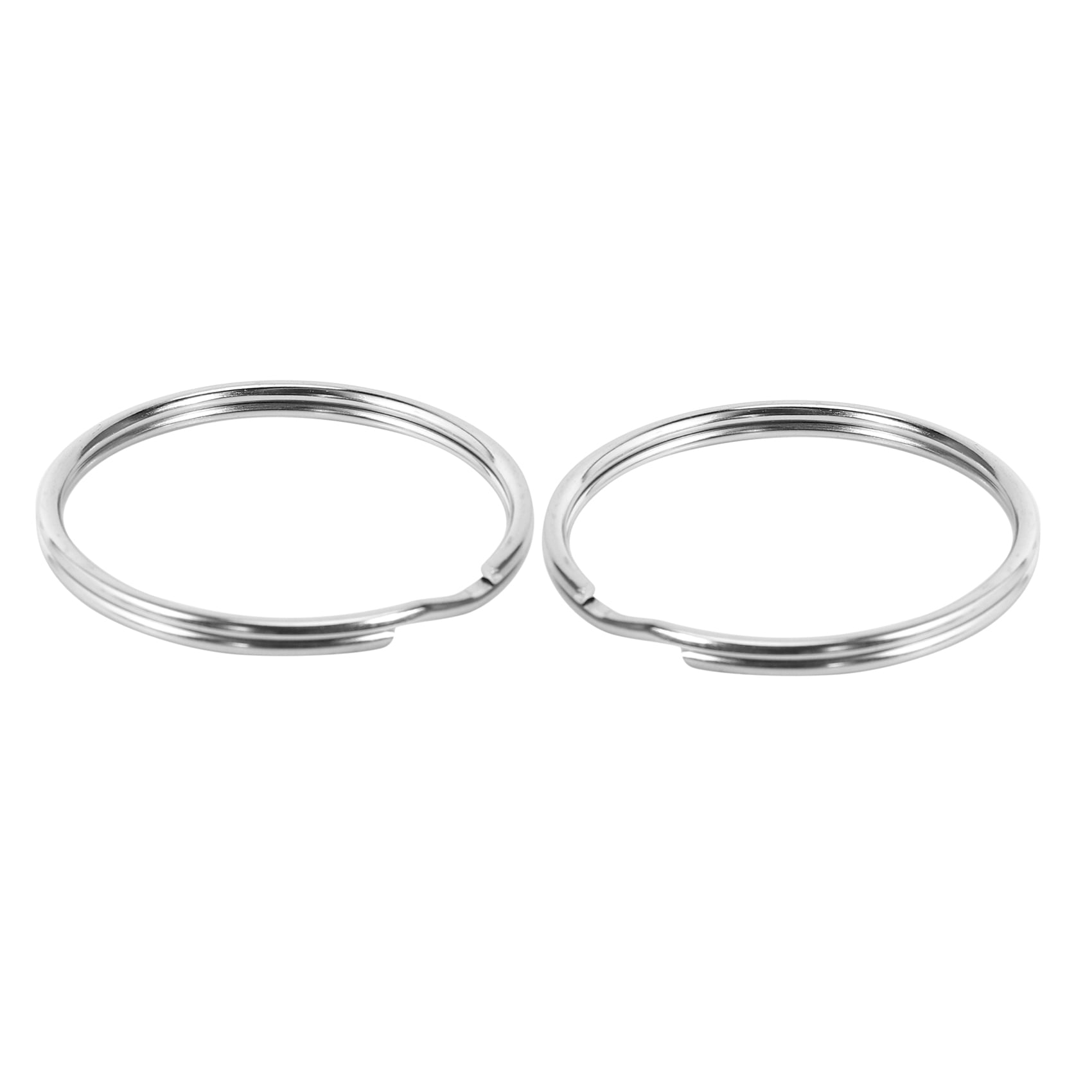 100X Quality 50mm Keyring Split Ring Set Heavy Duty Nickel Key Loop Sprung Hoop