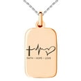 thumbnail image 4 of Stainless Steel Faith Hope Love Lifeline Engraved Small Rectangle Dog Tag Charm Pendant Necklace, 4 of 4