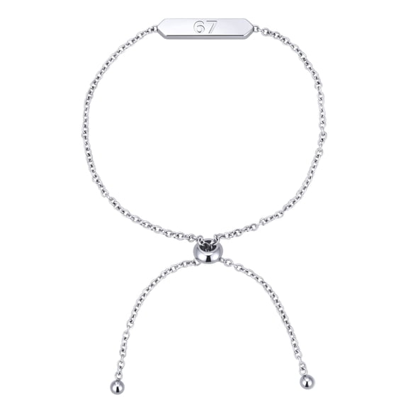 Cate & Chloe 18k White Gold Plated 67 Bracelet for Women, Gift for women