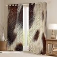 thumbnail image 2 of jejeloiu Cattle Hide Pattern Curtains Pack of 2 (42x84 Each),Rustic Farmhouse Hunting Curtains Blackout,Beige Brown Bedroom Curtains For Adults,Luxury Bedroom Decor, 2 of 6
