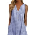 thumbnail image 2 of Coduop Women's Summer Boho Casual Sleeveless Dress Loose V-neck Long Tank Dress with Pockets, 2 of 7