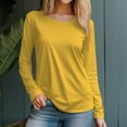 thumbnail image 6 of Women's 230g 100% Cotton Round Neck Regular Solid Long Sleeve T-Shirt, 6 of 13