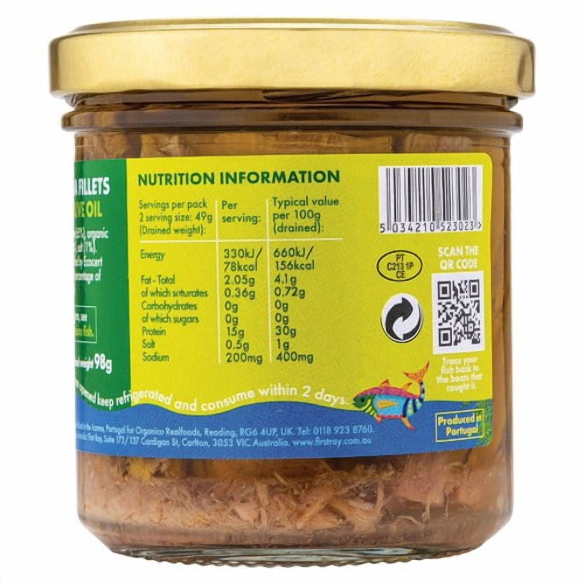 Fish 4 Ever Azores Tuna Fillets in Organic Olive Oil 150g, British Import (Pack of 3)