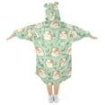 thumbnail image 2 of Dailycode Wearable Blanket Hoodie Oversized Sherpa Flannel Blankets with Pocket for 3-14 Year Old Cute Hamster and Leaf, 2 of 7