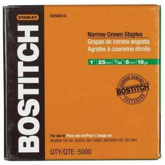 Bostitch Standard Staple SX50353/4G - Galvanized, Full Strip, 5035 7/32" - 5000 Staples