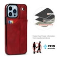 thumbnail image 4 of for iPhone 15 Pro Max Wallet Case with RFID Blocking Card Holder, Hand Wrist Strap Kickstand, Premium PU Leather Shockproof Anti-Scratch Heavy Duty Protection Back Cover Men Women, Red, 4 of 7