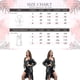 thumbnail image 3 of Conjuntos de pijamas de satén para mujer, conjunto de bata de pijama sedoso floral de 2 piezas con camisón Chemise - Negro, 3 of 6