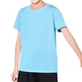thumbnail image 2 of RRMuAzgs Girls Short Sleeve Shirts Summer Basic Round Neck T-Shirt Solid Color Kids Tee Tops for 2-18 Years, 2 of 5
