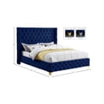 thumbnail image 3 of Meridian Furniture Savan Navy Velvet Queen Bed, 3 of 15